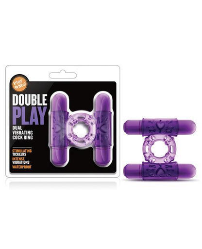Blush Play With Me Double Play Dual Vibrating Cockring - Purple - SEXYEONE 