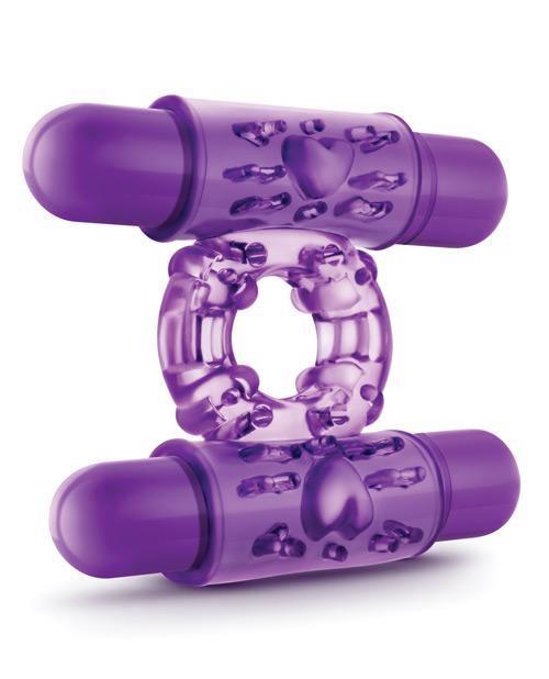 image of product,Blush Play With Me Double Play Dual Vibrating Cockring - Purple - SEXYEONE 