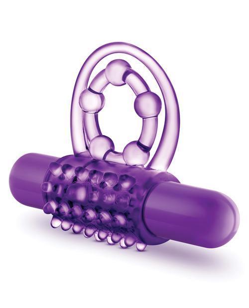 image of product,Blush Play With Me The Player Vibrating Double Strap Cockring - Purple - SEXYEONE 