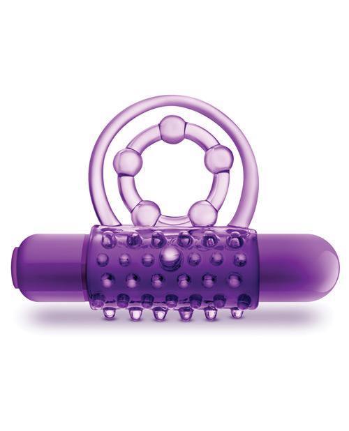 Blush Play With Me The Player Vibrating Double Strap Cockring - Purple - SEXYEONE 