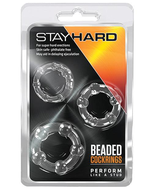 Blush Stay Hard Beaded Cock Rings 3 Pack - {{ SEXYEONE }}