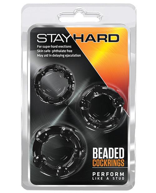 image of product,Blush Stay Hard Beaded Cock Rings 3 Pack - {{ SEXYEONE }}