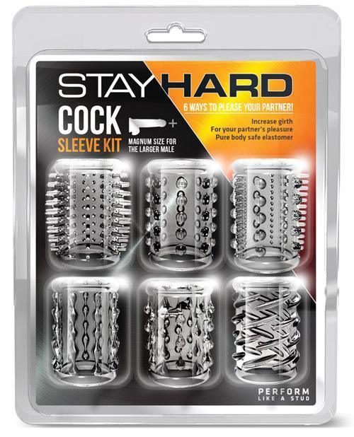 product image, Blush Stay Hard Cock Sleeve Kit - Clear Box Of 6 - SEXYEONE 