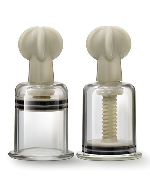 image of product,Blush Temptasia Clit & Nipple Large Twist Suckers - Clear Set Of 2 - SEXYEONE