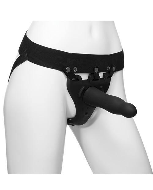 image of product,Body Extensions Be Aroused Vibrating 2 Piece Strap On Set - Black - MPGDigital Sales