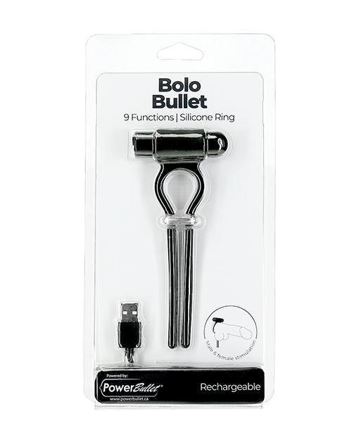 product image, Bolo Bullet Vibrating Adjustable Cock Tie - Black - MPGDigital Sales
