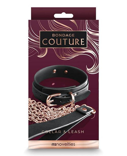 Bondage Couture Collar & Leash - Black - MPGDigital Sales