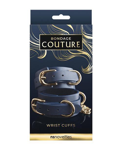 product image, Bondage Couture Vinyl Wrist Cuff - Blue - MPGDigital Sales