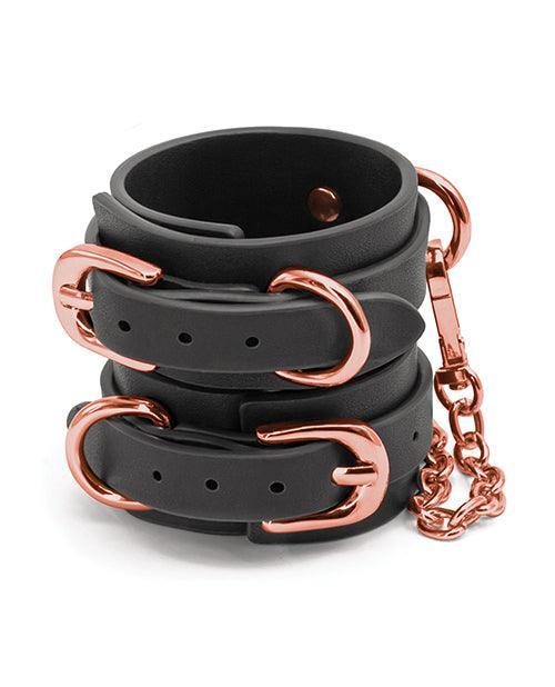 image of product,Bondage Couture Wrist Cuffs - Black - SEXYEONE