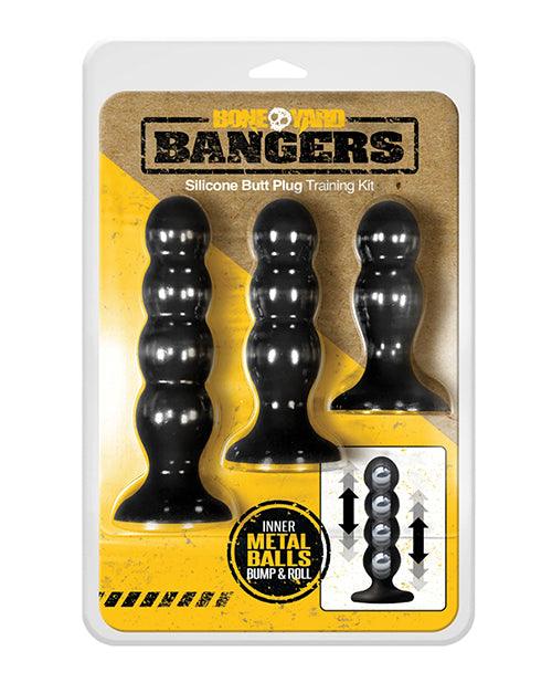 product image, Boneyard Bangers Silicone Butt Plug Training Kit - Black - SEXYEONE