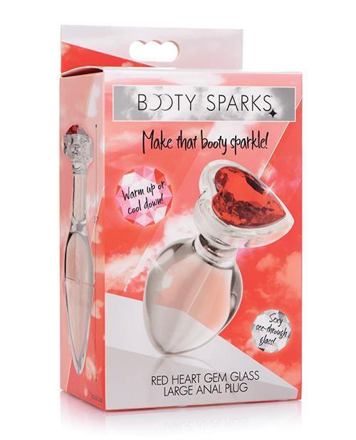 Booty Sparks Red Heart Gem Glass Anal Plug - MPGDigital Sales