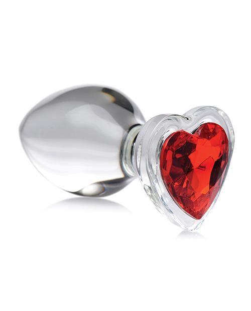 image of product,Booty Sparks Red Heart Gem Glass Anal Plug - MPGDigital Sales