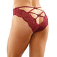 Bottoms Up Ivy Eyelash Lace Panty W/criss Cross Back & Bow Trims - SEXYEONE