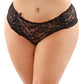 Bottoms Up Magnolia Stretch Lace Crotchless Panty W/ribbon Lace Up Front Qn - SEXYEONE