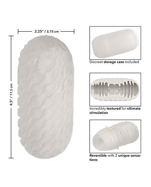 image of product,Boundless Reversible Ribbed Stroker - White - SEXYEONE