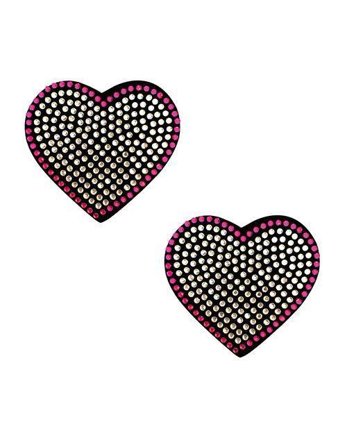product image, Burlesque Heart N' Soul Crystal Heart Nipztix - Pink-clear O-s - MPGDigital Sales