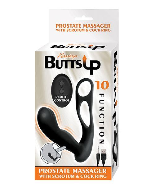 product image, Butts Up Prostate Massager W-scrotum & Cockring - Black - SEXYEONE