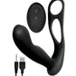 Butts Up Prostate Massager W-scrotum & Cockring - Black - SEXYEONE