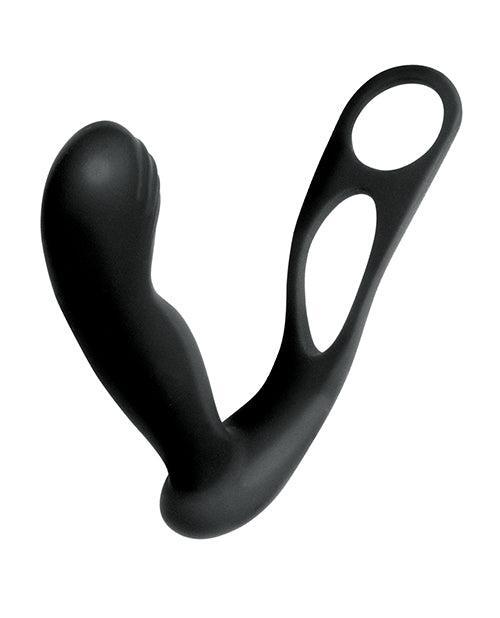 image of product,Butts Up Prostate Massager W-scrotum & Cockring - Black - SEXYEONE