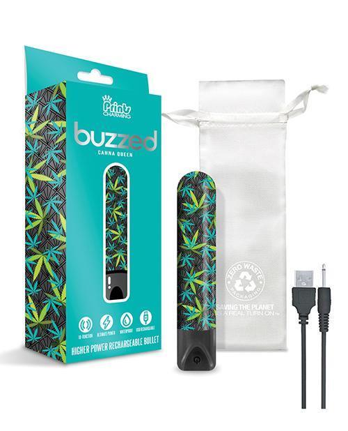 image of product,Buzzed 3.5" Rechargeable Bullet - Canna Queen Black - MPGDigital Sales