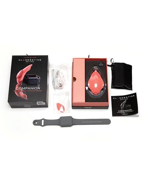 image of product,Clandestine Devices Companion Panty Vibe W-wearable Remote - Coral - {{ SEXYEONE }}