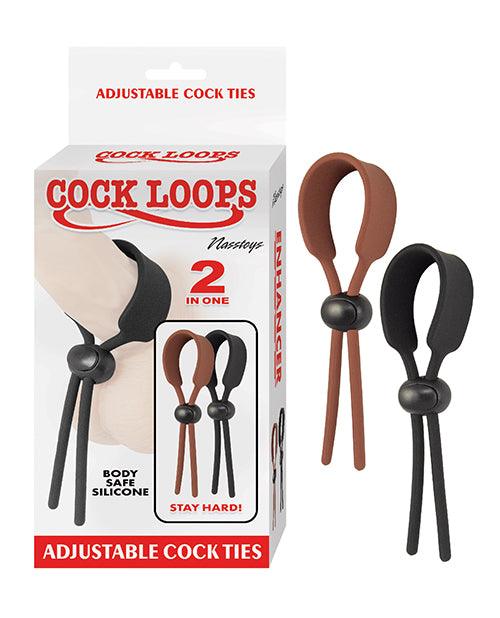 product image, Cock Loops Adjustable Cock Ties - Brown/black - SEXYEONE