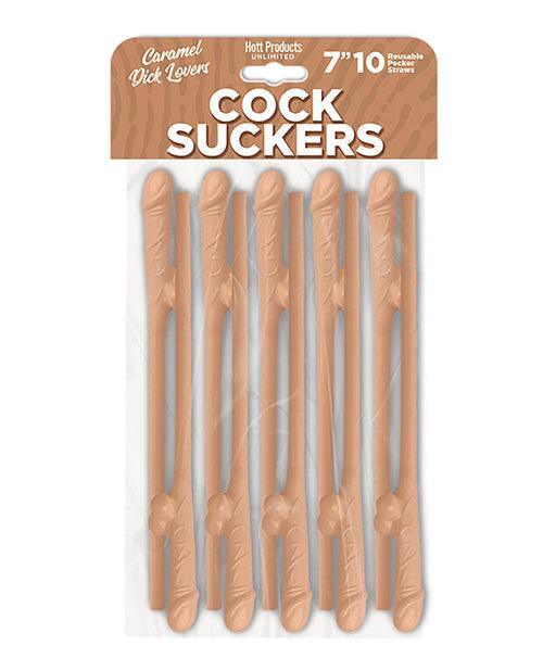 product image, Cock Suckers Pecker Straws - Caramel Lovers Pack Of 10 - SEXYEONE