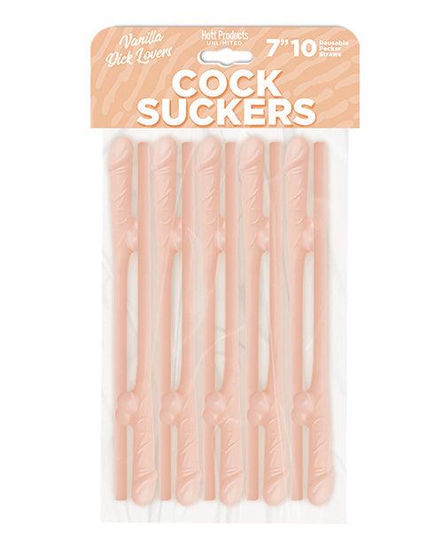 product image, Cock Suckers Pecker Straws - Vanilla Lovers Pack Of 10 - SEXYEONE