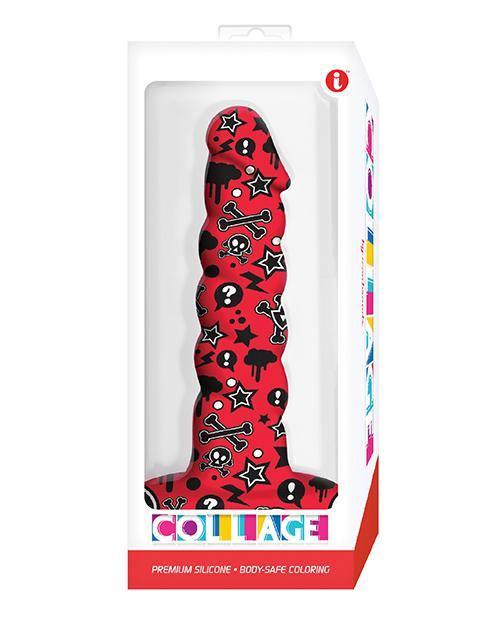 product image, Collage Goth Girl Twisted Silicone Dildo - SEXYEONE 