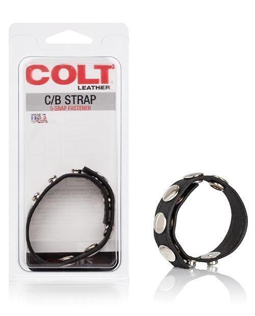 Colt Leather C-b Strap 5 Snap Fastener - Black - {{ SEXYEONE }}