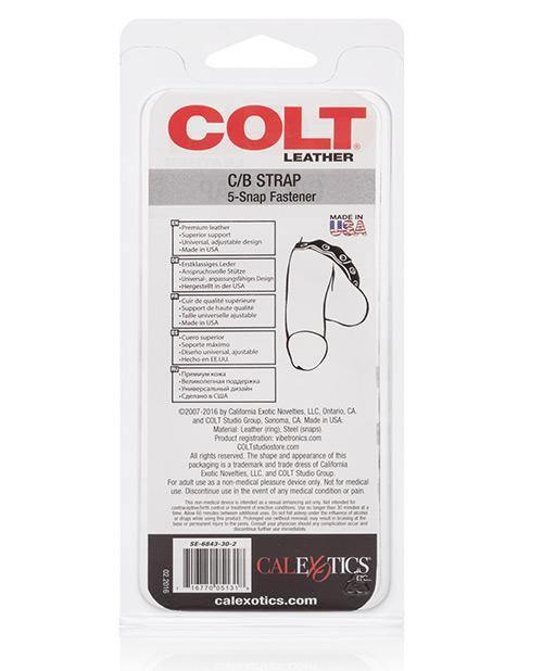 Colt Leather C-b Strap 5 Snap Fastener - Black - {{ SEXYEONE }}