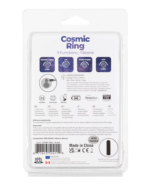 Cosmic Cock Ring W-rechargeable Bullet - 9 Functions Black - SEXYEONE
