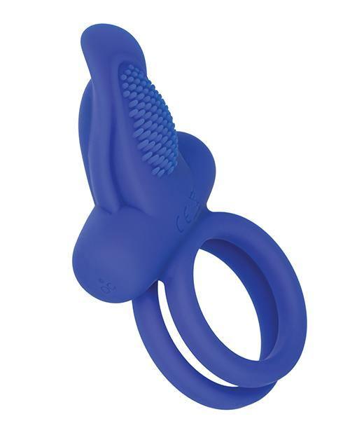 image of product,Couples Enhancers Silicone Rechargeable Dual Pleaser Enhancer - Blue - SEXYEONE 