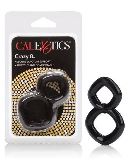 Crazy 8 Enhancer Double Cock Ring - Black - SEXYEONE 