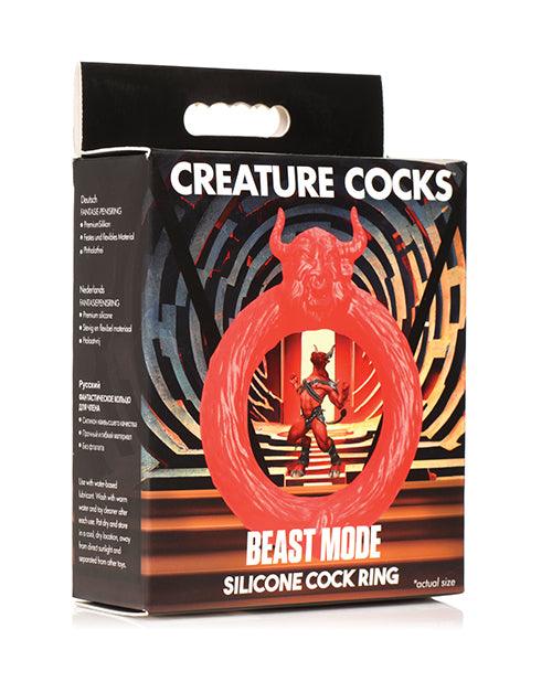 product image, Creature Cocks Beast Mode Silicone Cock Ring - Red - SEXYEONE