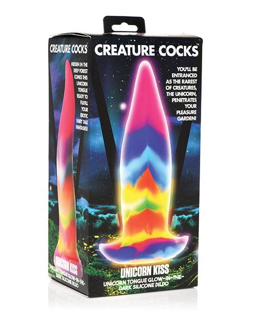 product image, Creature Cocks Unicorn Kiss Silicone Tongue Dildo - Glow In The Dark - SEXYEONE
