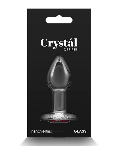 product image,Crystal Desires Glass Heart Gem Butt Plug - Red - SEXYEONE