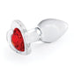 Crystal Desires Glass Heart Gem Butt Plug - Red - SEXYEONE