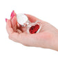 Crystal Desires Glass Heart Gem Butt Plug - Red - SEXYEONE