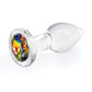 Crystal Desires Glass Round Gem Butt Plug - Rainbow - SEXYEONE
