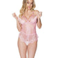 Crystal Pink Peek A Boo Crotchless Teddy Pink - SEXYEONE 