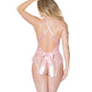 Crystal Pink Peek A Boo Crotchless Teddy Pink - SEXYEONE 