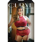 Curve Aria Lace Halter Top & High Waist Panty Red - SEXYEONE 
