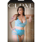 Curve Keira Criss Cross Bralette, Garter Belt & Panty Blue - SEXYEONE 