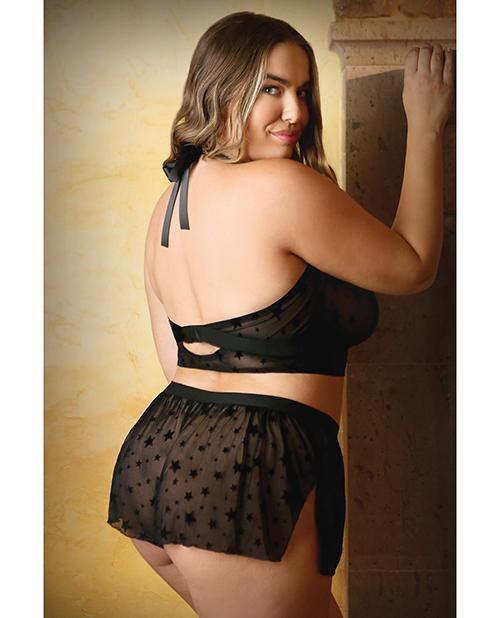 product image,Curve Nova Star Halter Top & Shorts Black - SEXYEONE 