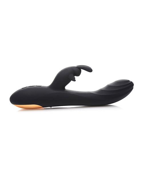 image of product,Curve Novelties Power Bunnies Cuddles 10x Silicone Rabbit Vibrator - Black - SEXYEONE