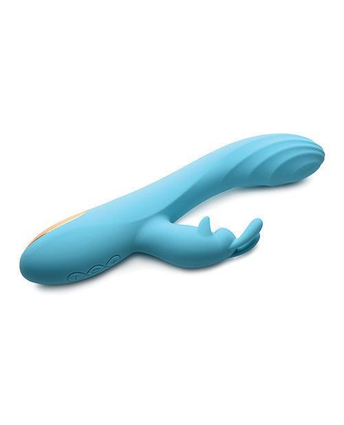 image of product,Curve Novelties Power Bunnies Snuggles 10x Silicone Rabbit Vibrator - Blue - SEXYEONE