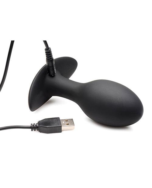 image of product,Curve Novelties Rooster Rumbler Vibrating Silicone Anal Plug - Black - SEXYEONE