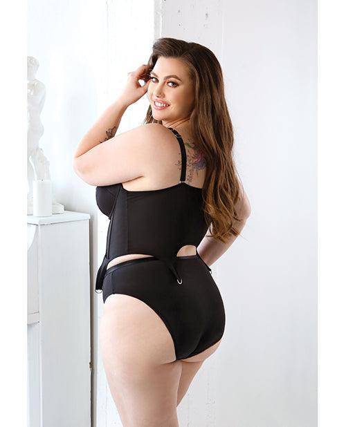 product image,Curve Sloan Cropped Bustier Top & Panty Black - SEXYEONE