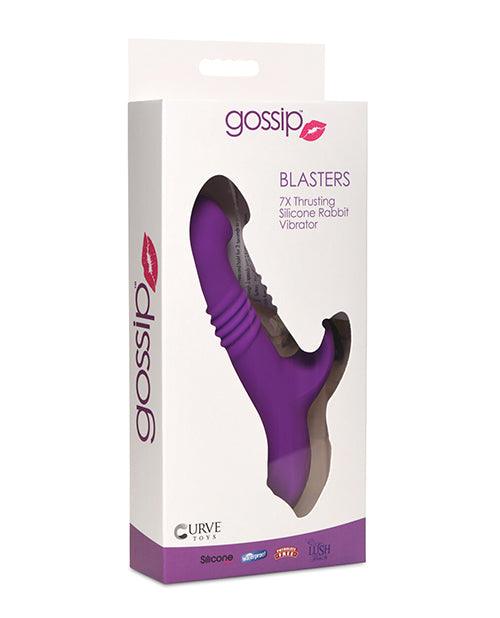 product image, Curve Toys Gossip Blasters 7x Thrusting Silicone Rabbit Vibrator - Violet - SEXYEONE